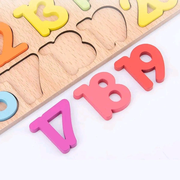 1 2 3 4 3D Educational Wooden Plate 
