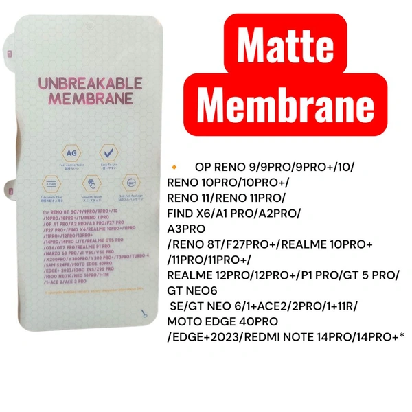 Reno 8T / Reno 9 / 9pro Universal Matte Membrane 