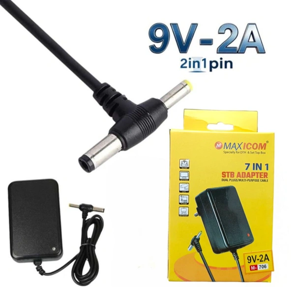 Maxicom 9V 2A 2in1 Pin Adapter