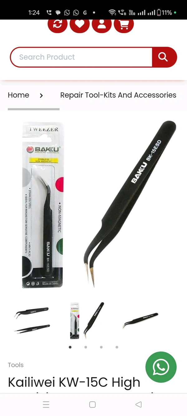 Baku Bk 15 Tweezer