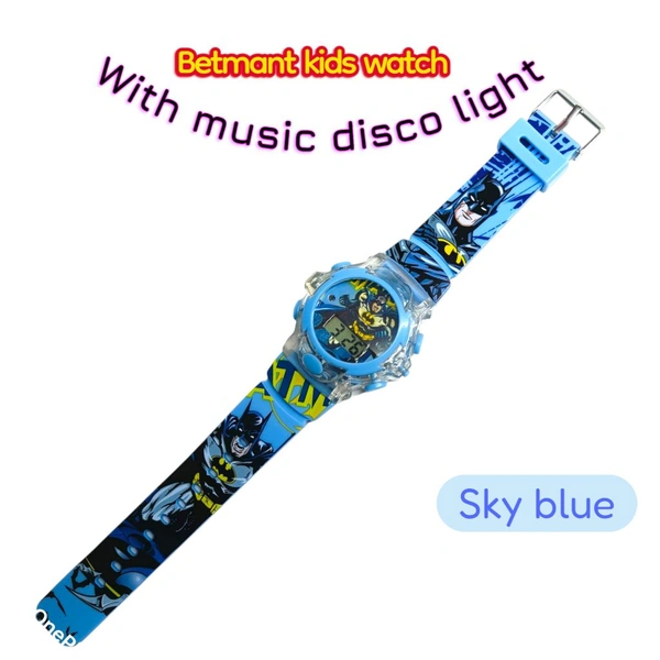 Betman Kids Watch With Disco Light ( Sky Blue )