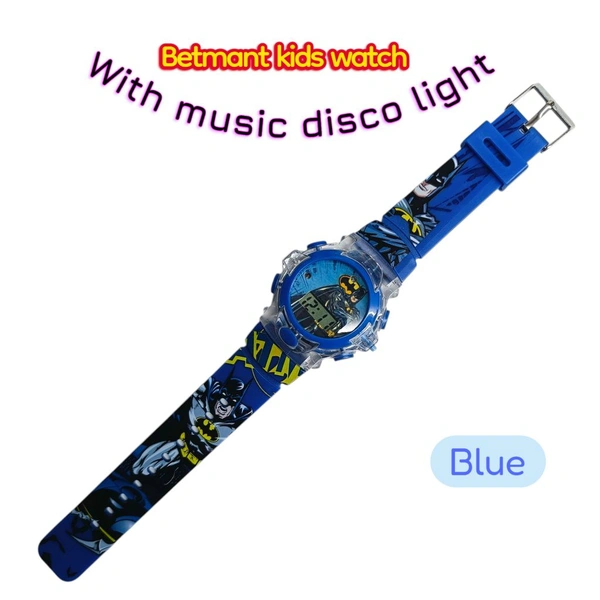 Betman Kids Watch With Disco Light ( Blue )
