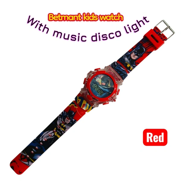 Betman Kids Watch With Disco Light ( Red )
