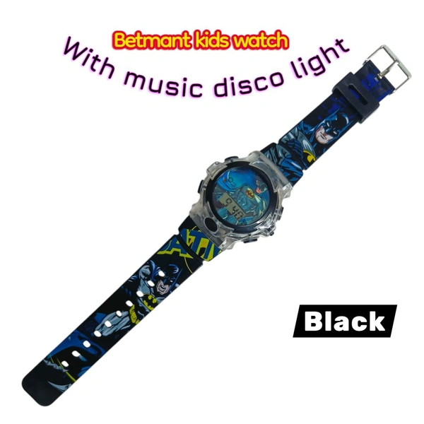 Betman Kids Watch With Disco Light ( Black )