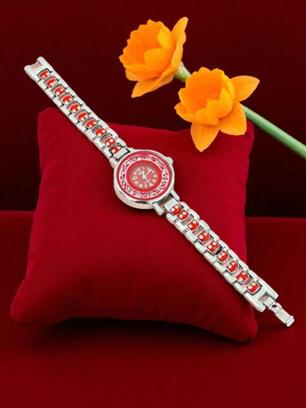 Ladies Watch Red Silver (5)