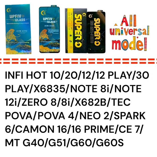 INFINIX Hot 10 Universal UP FIVE+Super D Glass 