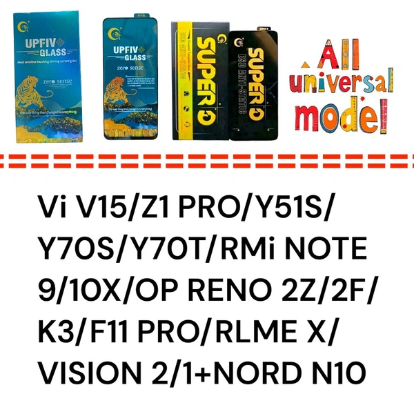 V15 / Z1pro / Mi Note 9 Universal UP FIVE +Super D Glass 