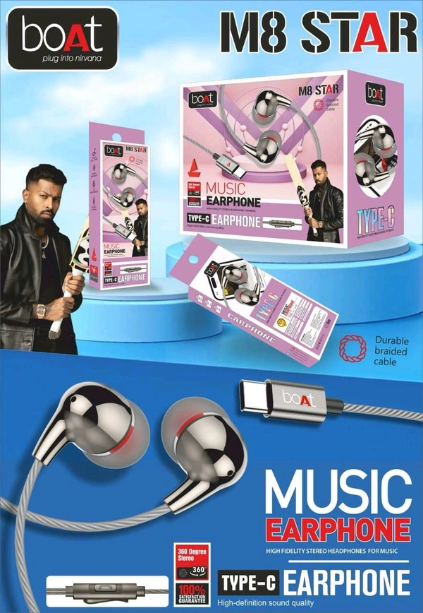 Boat M8 Star Type C Earphone 