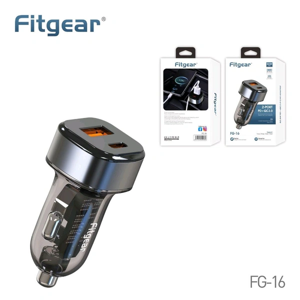 Fitgear Fg16 Car Adapter Usb+Pd 52.5w Max. (Primimum Quality)