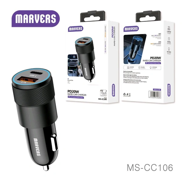 Ms Cc106 Car Adapter 20w Pd + Usb