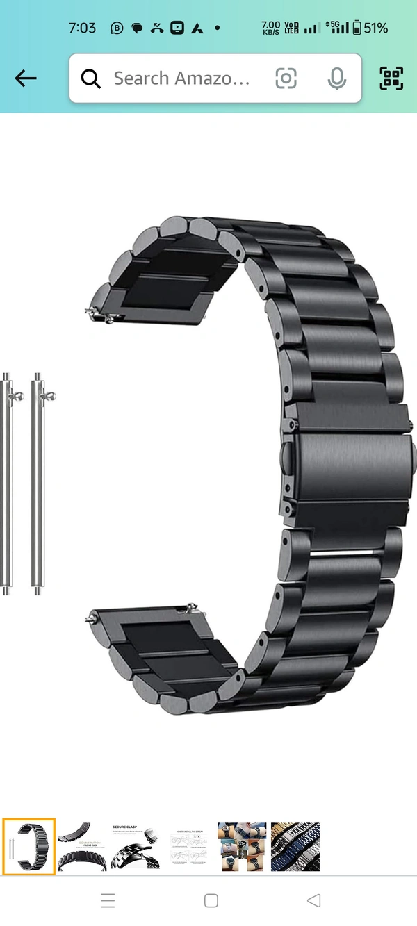 Smart Watch Belt 20mm / 22mm Metal  - Blue, 22mm