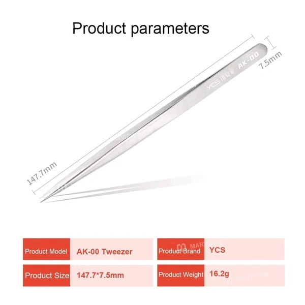 YCS AK-00 High Precision Hand-Polished Ultra-Pointed Tweezers