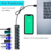 Hi Speed 7 USB 3.0 Port Hub