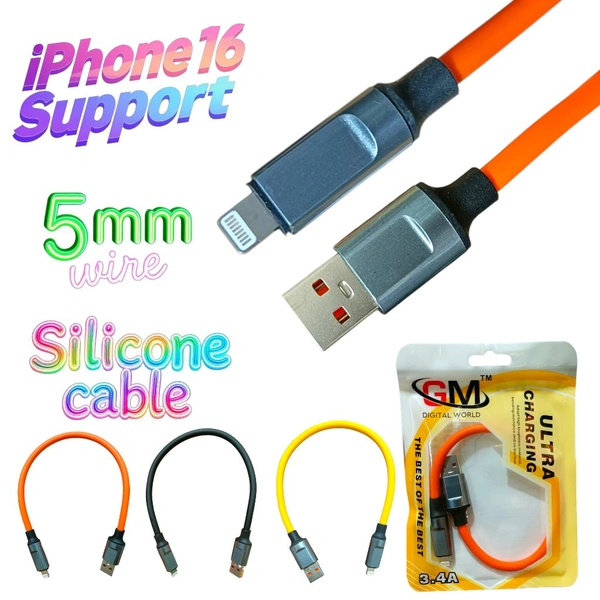 Gm Ultra iPhone Power Bank Cable 5mm Silicone Wire
