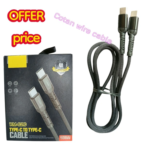 KM C2C Type C To Type C Cable Cotan Wir (Offer Price)
