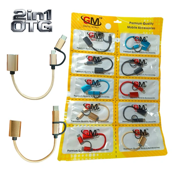 Gm 2in1 OTG (V8 Or Type C Cotan Wire 