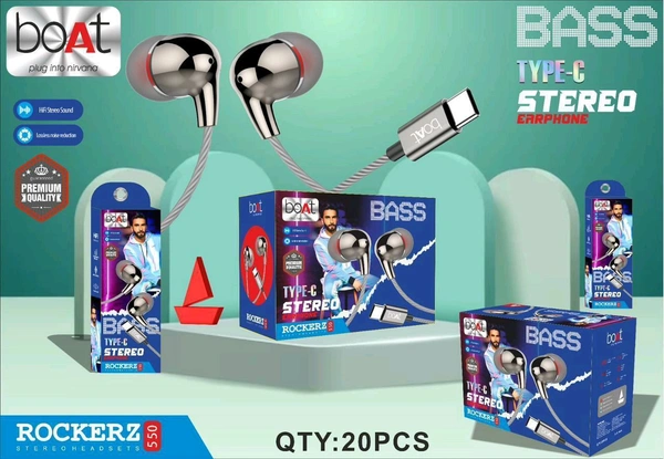 Boat Bass Rockerz 550 Type c Earphone