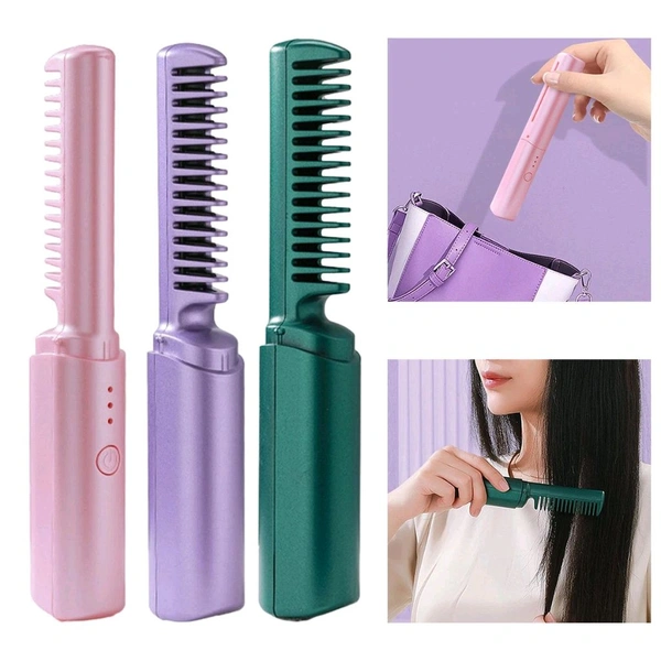 Mini Hair Straightener Comb Brush