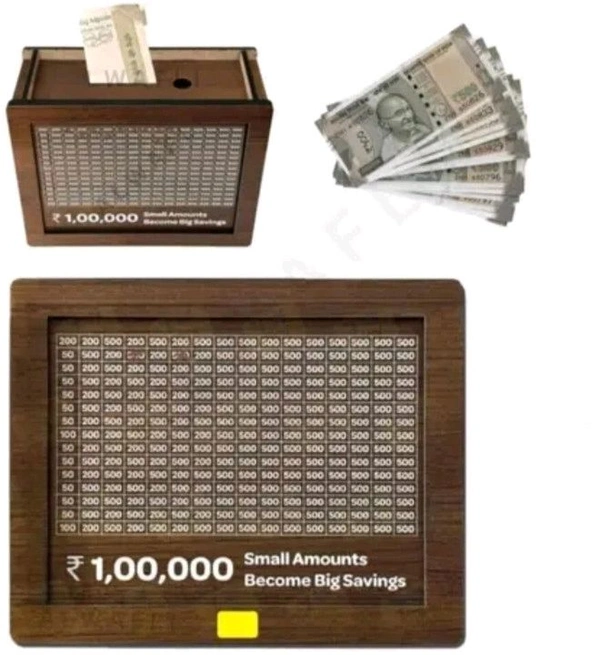 Wooden Cash Money Saving Box