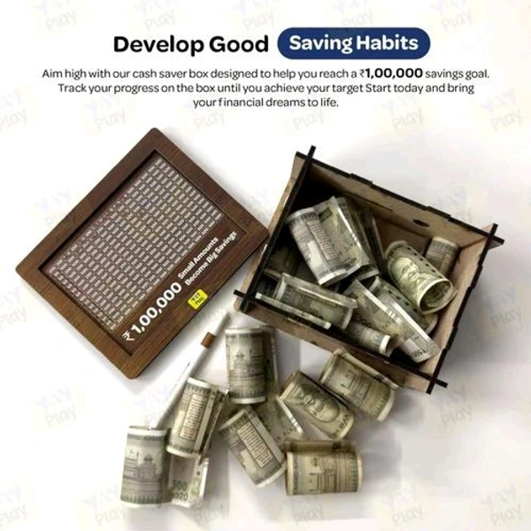 Wooden Cash Money Saving Box