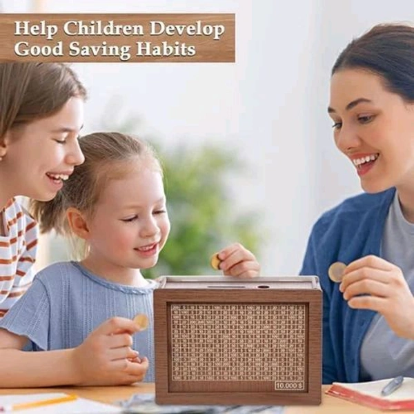Wooden Cash Money Saving Box