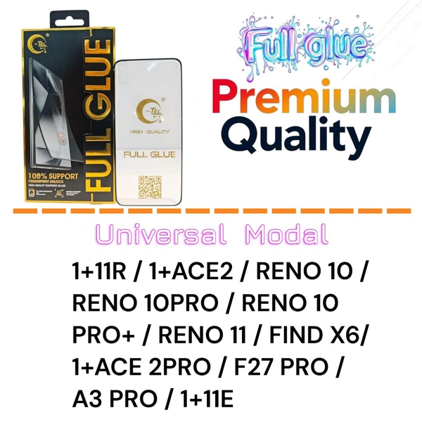 1+11R/1+ACE 2/RENO10  Full Glue Glass Premium Quality [ Universal Modal ]