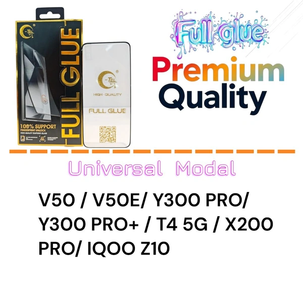 V50/v50e/Y300 Pro Full Glue Glass Premium Quality [ Universal Modal ]