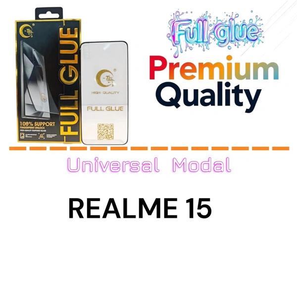 Realme 15 Full Glue Glass Premium Quality [ Universal Modal ]