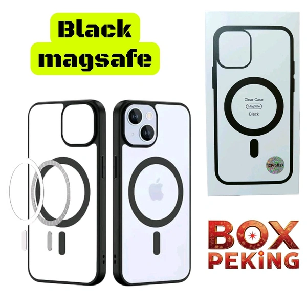Iphone 15+  Cover { Black Magsafe }