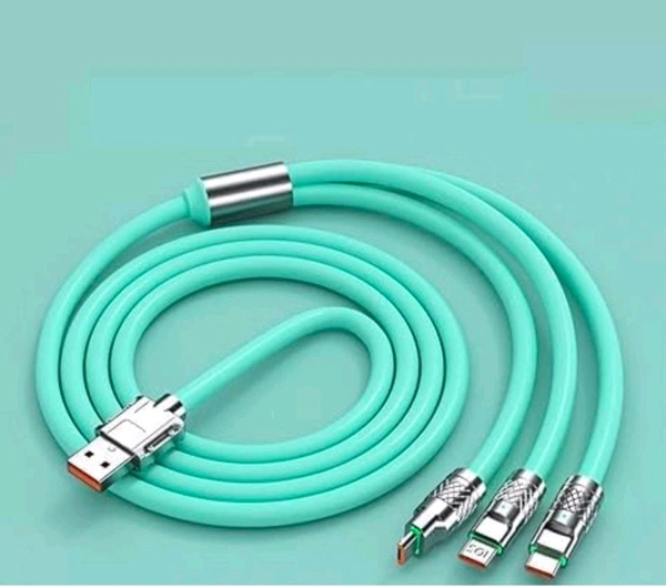 Silicone 5mm Wire 120w 3in1 Cable - Mint Green