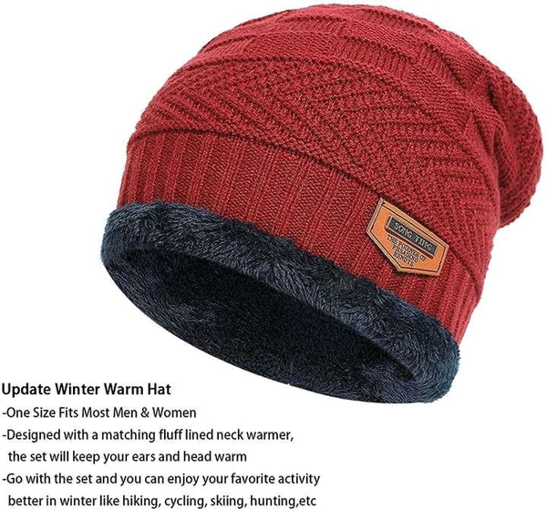
Ultra Soft Unisex Woolen Beanie Cap with Neck Scarf Set 
