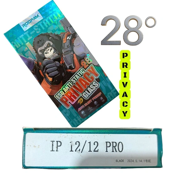 iPhone 12 / 12pro Privacy 28° Glass Roopam