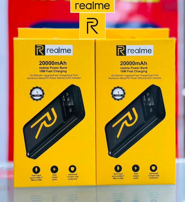 Realme 20000mah Power Bank 22.5w Fast Charging 1year Warranty  ( Jd Mark )
