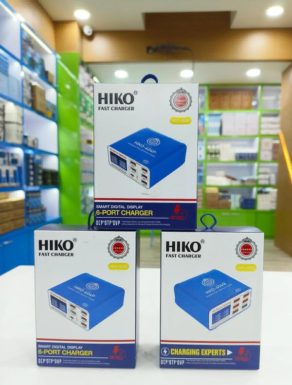 HIKO HKO -404P FAST CHARGER SMART DIGITAL DISPLAY 6 PORT CHARGER 