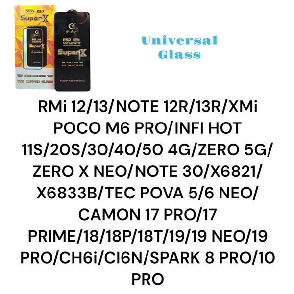 Mi 12 / MI 13 / Note 12R /   MI Poco M6 PRO ( Super D Universal Glas ) 