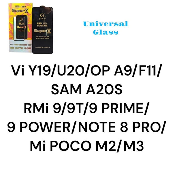 Vi Y19/Mi 9/9T/9 PRIME/9 POWER/NOTE 8 PRO/Mi POCO M2/M3 SUPER X GLASS 