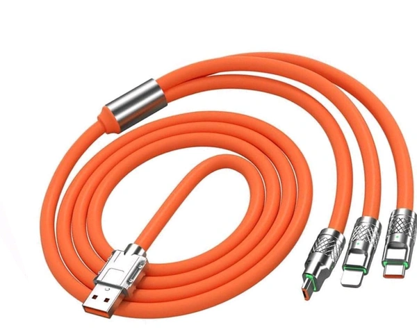 3 In 1 Fast Charging Cable ( Orange )