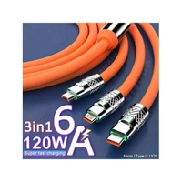 3 In 1 Fast Charging Cable ( Orange )