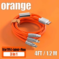 3 In 1 Fast Charging Cable ( Orange )