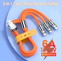3 In 1 Fast Charging Cable ( Orange )