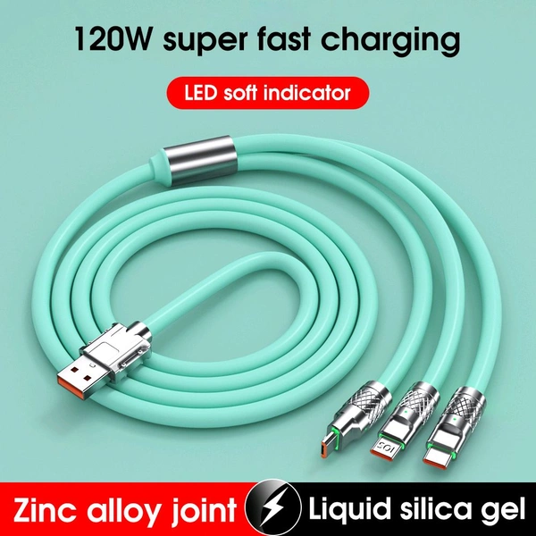 3 In 1 Fast Charging Cable Skya Blue