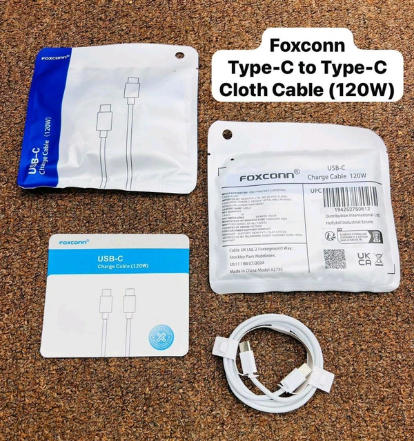 Foxconn Type C To Type C Cable 120w Cloth Wire