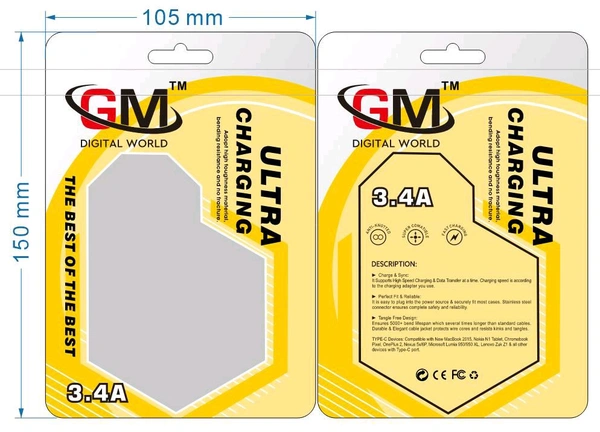 Gm Ultra Charging Type C Cable  - 1mt., White