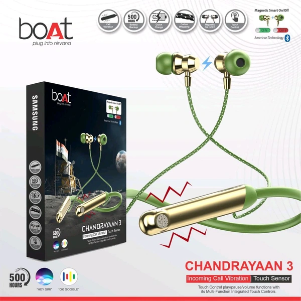 BOAT CHANDRAYAAN 3 NECKBAND WITH FINGER TOUCH + VIBRATION