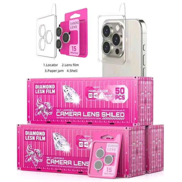 IPHONE 14 PRO MAX CAMERA RING ( DIAMOND ) - Silver