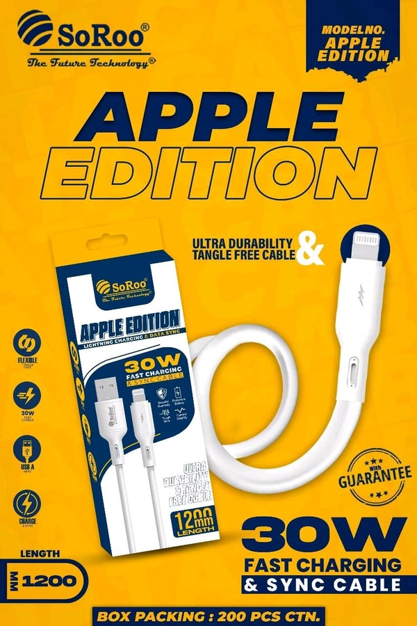 SoRoo Apple Edition IPhone Cable (6months Warranty)