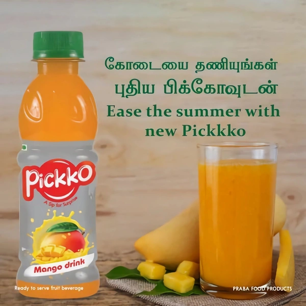 Pickko Mango Drink 200 Ml , Moq 500 Cases (1Case 30 Pcs) (Rs. 6.33 - MRP : 12)
