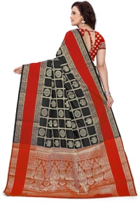 Alk-Banarasisilk-Black - Free, Red::Black