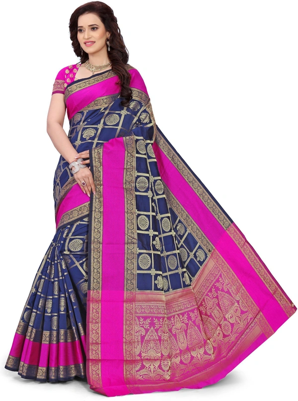 Alk-Banarasisilk-Navyblue - Free, Blue