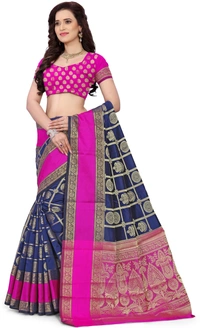 Alk-Banarasisilk-Navyblue - Free, Blue